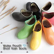 日本製【MARURYO】抗菌速乾材質 時尚雨鞋/雨靴F-3 黃色S