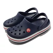 Crocs Crocband Clog K 深藍 白 紅 洞洞鞋 小朋友 童鞋 4-7歲 207006485