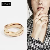 SHASHI 紐約品牌 Vera 薇拉金色三環戒 優雅百搭金色戒指 5號