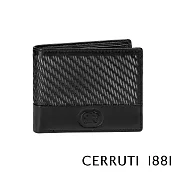 【Cerruti 1881】頂級義大利小牛皮6卡短夾 AM系列(黑色 CEPU05554M)