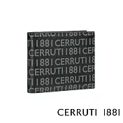 【Cerruti 1881】頂級義大利小牛皮4卡零錢袋短夾 ROMAN系列(黑色 CEPU05034M)