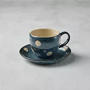 有種創意 - 日本美濃燒 - 圓釉咖啡杯碟組 - 水玉點點(2件式) - 200 ml