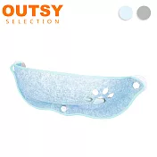 【OUTSY】舒適毛氈半月形窗邊吊床吸盤貓窩 藍色