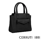 【Cerruti 1881】頂級義大利小牛皮手提包 ADELLE系列(黑色 CEBA05268M)