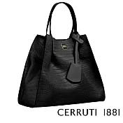 【Cerruti 1881】頂級義大利小牛皮拖特包/肩背包 CERRUTIS系列(黑色 CEBA05321M)