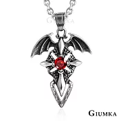 GIUMKA鋼項鍊傳說禁區短項鏈惡魔翅膀個性男鍊 MN08074 交換禮物推薦 50cm 銀色