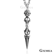 GIUMKA鋼項鍊封印聖杵短項鏈採黑個性男鍊 MN08082 交換禮物鋼飾推薦 50cm 銀色
