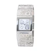 GUESS 敏銳視覺腕錶-透明X銀