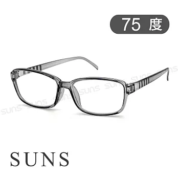 台灣製 老花眼鏡 簡約淺灰 閱讀眼鏡 高硬度耐磨鏡片 配戴不暈眩 75度