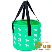【iSFun】露營戲水＊動物大容量摺疊水桶袋12L  綠