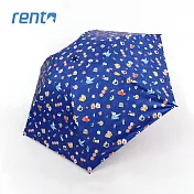 【rento】日式超輕黑膠蝴蝶傘 日本印象(藍)