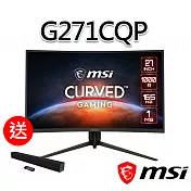 msi微星 Optix G271CQP 27吋 曲面電競螢幕(送MAG XA2821 SoundBar喇叭)