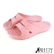 【Pretty】台灣製純色一體成型輕量防水萬用拖鞋 JP23 粉紅色