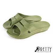 【Pretty】台灣製純色一體成型輕量防水萬用拖鞋 JP23 綠色