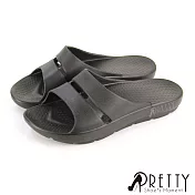 【Pretty】台灣製純色一體成型輕量防水萬用拖鞋 JP23 黑色