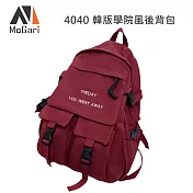 MaGari 4040 韓版學院風後背包(公司貨) 紅色