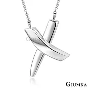 GIUMKA白鋼項鍊鋼飾質感女鍊交叉X短項鏈 浪漫交織 銀色/玫金色 MN03118 鋼飾推薦 45cm 銀色