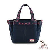 B.S.D.S冰山袋鼠 - 非常莓好 - 織帶拼接多層購物包【8019-BP】 莓果藍