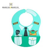 【MARCUS＆MARCUS】大口袋寬版矽膠立體圍兜-機長(綠)