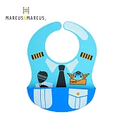 【MARCUS＆MARCUS】大口袋寬版矽膠立體圍兜-機長(藍)
