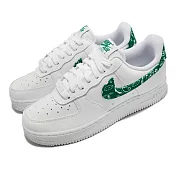 Nike 休閒鞋 Wmns Air Force 1 07 ESS 女鞋 白 綠 變形蟲 腰果花 DH4406-102
