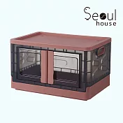 Seoul house 新款日式加厚大容量三開式折疊收納箱／一般款- 蘇梅紅