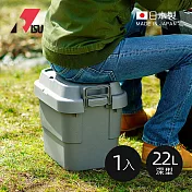 【日本RISU】TRUNK CARGO二代 日製戶外掀蓋式耐壓收納箱(深型)-22L-3色可選(TC-20S)  -岩灰