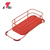 【日本RISU】二合一水槽用伸縮式備料調理/碗盤瀝水籃-2色可選 紅