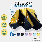 【好傘王】自動傘系_傘面加大版 電光黑膠防曬降溫反向傘 黃色 黃色