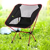 【AOTTO】便攜式超輕量鋁合金戶外露營椅(月亮椅 休閒椅 折疊椅) 黑色