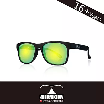 瑞士 SHADEZ 成人太陽眼鏡 【素面偏光款】16+ 黑框湖水綠_205