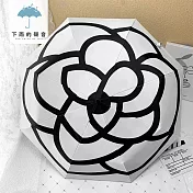 【下雨的聲音】日本訂單抗UV小香風山茶花三折折疊傘(二色) 白色