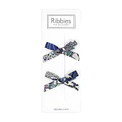 英國Ribbies 花布蝴蝶結2入組-深紫藍