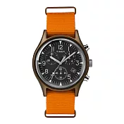 TIMEX MK1野地探索計時帆布帶腕錶-古銅X橘