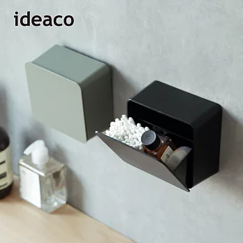 【日本ideaco】ABS壁掛式小物分隔收納盒 -黑
