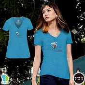 【摩達客】美國進口The Mountain -無家可歸無尾熊 女版V領短袖T恤-A S 藍