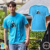 【摩達客】美國進口The Mountain -瀕危熊貓 保育系列中性短袖T恤-A L 藍