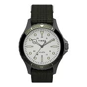 TIMEX 越野軍風帆布帶腕錶-黑X綠