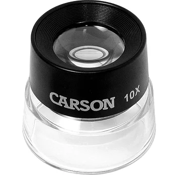 《CARSON》Lumi 杯式專業放大鏡(10x附測量板) | 珠寶 錢幣 材質 物品觀察 輔助閱讀