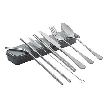 《CUISIPRO》清潔刷+吸管餐具組 | 湯匙 叉子 餐刀