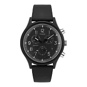 TIMEX 定律吸引三眼計時皮帶腕錶-黑