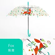 【雙龍牌】可愛動物透明傘自動傘 大傘面防風環保傘兒童傘A0557K 狐狸