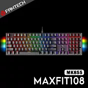FANTECH MAXFIT108 RGB紅軸機械式鍵盤(英文版)-黑