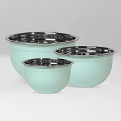 《NOW》深型打蛋盆3件(湖水綠) | 不鏽鋼攪拌盆 料理盆 洗滌盆 備料盆