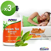 NOW健而婷 綠茶+C植物膠囊食品 (100顆/瓶)三瓶組
