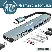 Songwin 7in1多功能集線器 Type-C to HDMI HUB4K傳輸轉接器 蘋果筆電轉接頭 PD快充/USB3.0