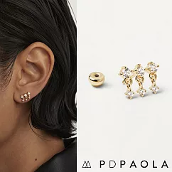 PD PAOLA 西班牙時尚潮牌 金色迷你耳環 三層小垂墜圓鑽 SOL
