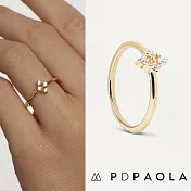 PD PAOLA 西班牙時尚潮牌 圓形明亮切割4鑽戒指 菱形金色戒指 ARDA M