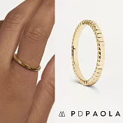 PD PAOLA 西班牙時尚潮牌 方格紋戒指 簡約金色戒指 LEA S