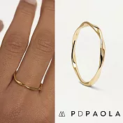 PD PAOLA 西班牙時尚潮牌 S型波浪戒指 簡約金色戒指 SPIRAL S